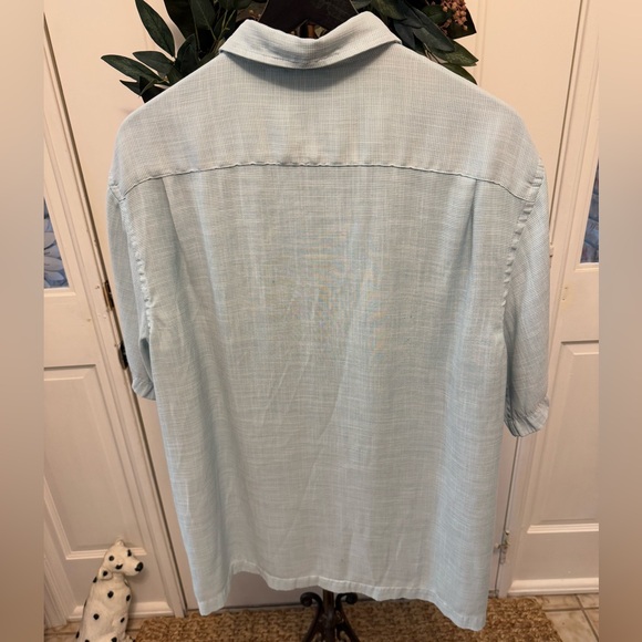 Roundtree & Yorke Light Green Micro Plaid Print Button down Shirt SS XL - Picture 2 of 8